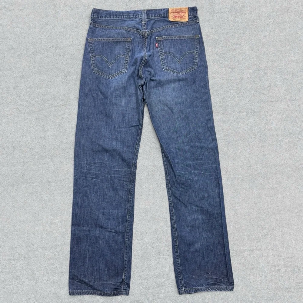 Y2K Levi's 501 Jeans Mens 36x34 Blue Denim Fade Straight Leg Button Fly WPL 423
